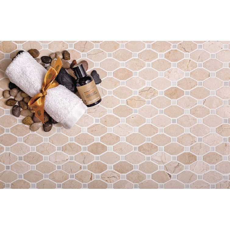 Tile Club Marble Octagon and dot Mosaic Wall & Floor Tile Perigold